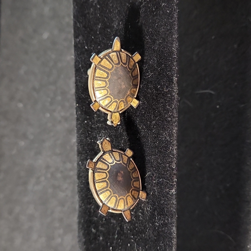 Turtle Two Tone Metal Cufflinks